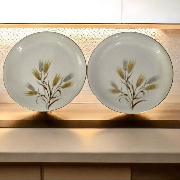 Noritake Wheaton 8” Salad Luncheon Plates 5414 Fine China Japan Vintage Set Of 2 - Picture 1 of 4